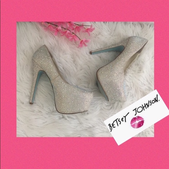 Betsey Johnson Shoes - Betsey Johnson Glam Jeweled Platform Heels 9.5